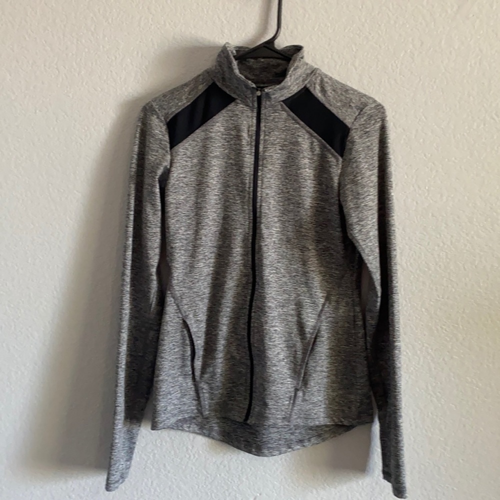Champion Grey and black crew neck zip up jacket
